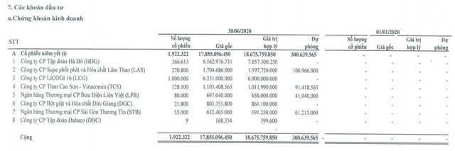 &nbsp; Nguồn: B&aacute;o c&aacute;o t&agrave;i ch&iacute;nh b&aacute;n ni&ecirc;n năm 2020 sau so&aacute;t x&eacute;t