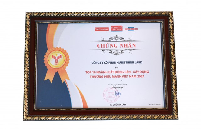 Hưng Thịnh Land đ&#243;n nhận giải thưởng Thương hiệu mạnh Việt Nam 2021 - Ảnh 3