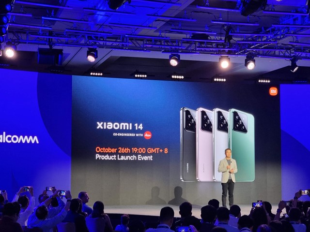 Xiaomi 14 - 1 trong những smartphone đầu ti&ecirc;n tr&ecirc;n thế giới trang bị Snapdragon 8 Gen 3 được giới thiệu tại sự kiện của Qualcomm