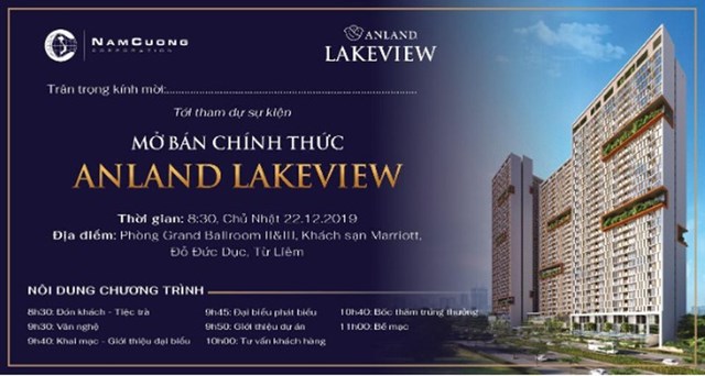 Sự kiện Lễ Mở b&aacute;n ch&iacute;nh thức dự &aacute;n Anland Lakeview diễn ra v&agrave;o ng&agrave;y 22/12/2019