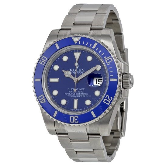 Submariner Date Blue Dial 18K White Gold Oyster Bracelet Automatic.