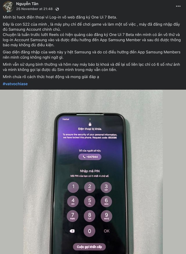 Người d&#249;ng Samsung tại Việt Nam bị lừa kh&#243;a điện thoại: Ngay cả người am tường c&#244;ng nghệ cũng &quot;d&#237;nh bẫy&quot; - Ảnh 2