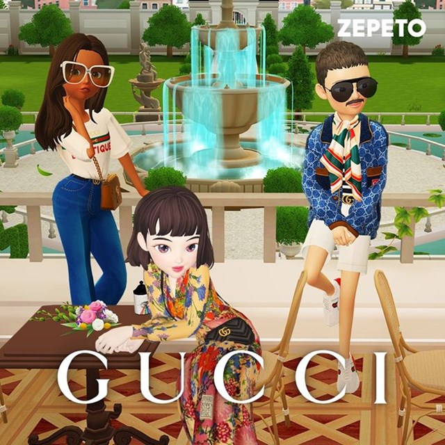 Gucci c&oacute; kh&ocirc;ng gian tr&ecirc;n Zepeto để người d&ugrave;ng c&oacute; thể mặc đồ cho nh&acirc;n vật 3D của m&igrave;nh. Ảnh: Naver Z