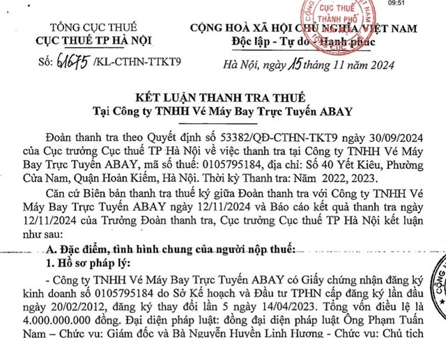 ABAY trước khi bị phạt v&#224; truy thu thuế: C&#244;ng ty chuy&#234;n cung cấp dịch vụ v&#233; m&#225;y bay trực tuyến c&#243; doanh thu gần 1.500 tỷ nhưng lợi nhuận chưa bằng tiền thu một ng&#224;y - Ảnh 1