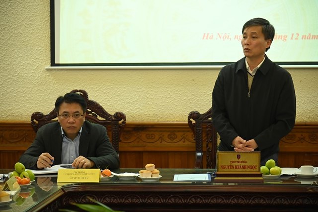 Thứ trưởng Nguyễn Kh&aacute;nh Ngọc ph&aacute;t biểu kết luận Hội nghị.