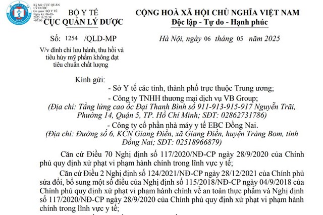 Thu hồi to&#224;n quốc l&#244; dầu gội Hanayuki Shampoo do c&#244;ng ty chồng ca sĩ Đo&#224;n Di Băng ph&#226;n phối - Ảnh 1