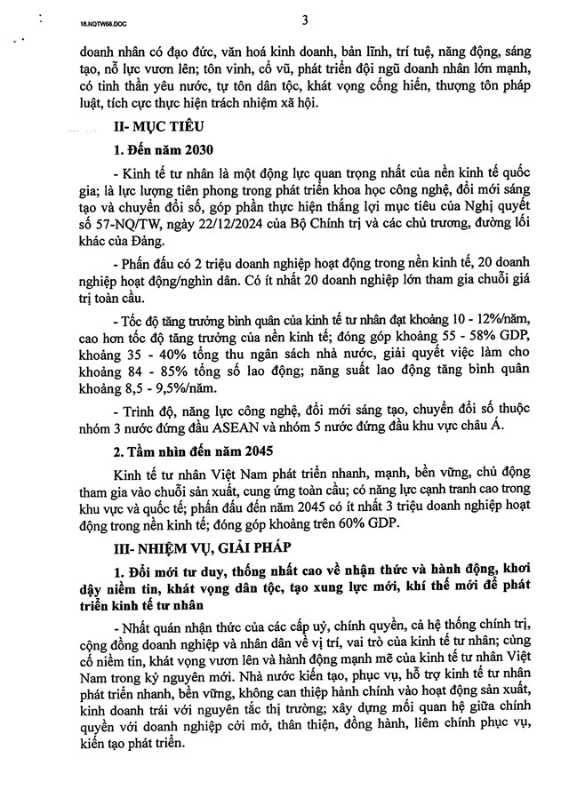 TO&#192;N VĂN: Nghị quyết số 68-NQ/TW về ph&#225;t triển kinh tế tư nh&#226;n - Ảnh 3