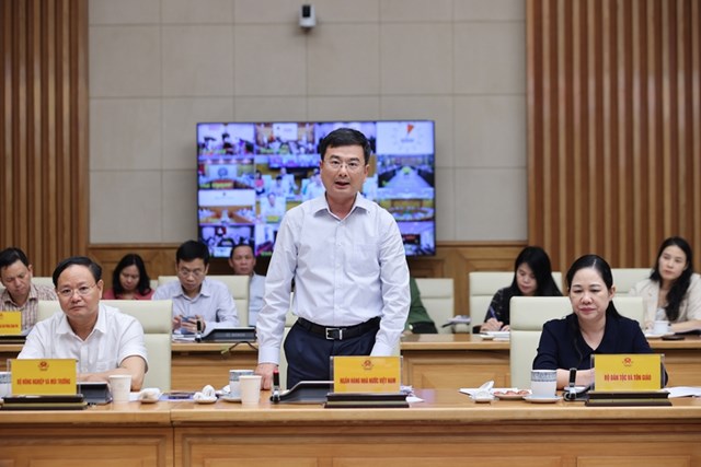 Ph&oacute; Thống đốc NHNN Phạm Thanh H&agrave; ph&aacute;t biểu tại Hội nghị - Ảnh: VGP/Nhật Bắc
