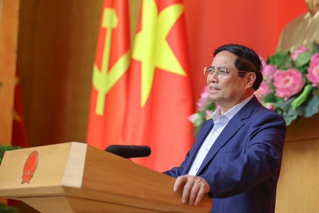 Thủ tướng y&ecirc;u cầu tổ chức phong tr&agrave;o thi đua s&ocirc;i nổi trong to&agrave;n Đảng bộ Ch&iacute;nh phủ - Ảnh: VGP/Nhật Bắc