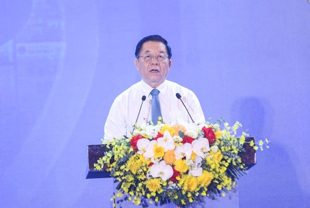 Ủy vi&ecirc;n Bộ Ch&iacute;nh trị, B&iacute; thư Trung ương Đảng, Trưởng Ban Tuy&ecirc;n gi&aacute;o v&agrave; D&acirc;n vận Trung ương Nguyễn Trọng Nghĩa ph&aacute;t biểu tại Hội b&aacute;o to&agrave;n quốc năm 2025.