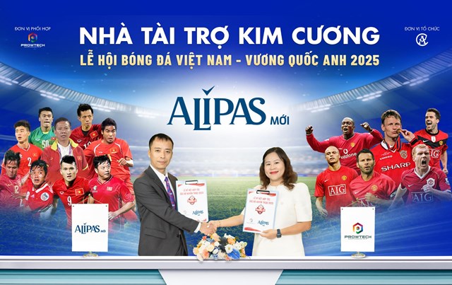 Alipas chính thức là Nhà tài trợ Kim cương, đồng hành cùng sáu huyền thoại Manchester Reds trong sự kiện thể thao – văn hóa đặc biệt tại Việt Nam.