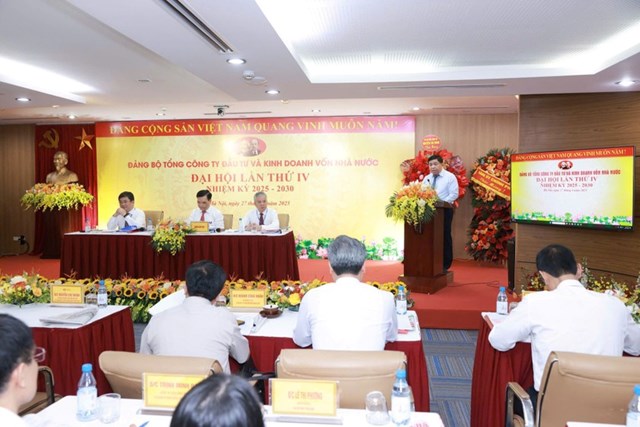 Phó Thủ tướng Nguyễn Chí Dũng lưu ý những nhiệm vụ quan trọng của Đại hội Đảng bộ SCIC. (Ảnh: VGP/Minh Ngọc)