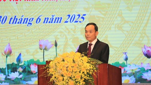 Trưởng Ban Ch&iacute;nh s&aacute;ch v&agrave; Chiến lược Trung ương ph&aacute;t biểu tại buổi lễ. Ảnh: Nguy&ecirc;n Đức