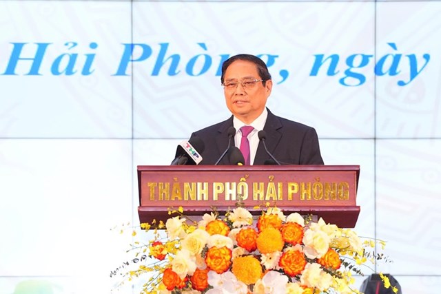 Thủ tướng Ch&iacute;nh phủ Phạm Minh Ch&iacute;nh ch&uacute;c Đảng bộ, ch&iacute;nh quyền v&agrave; Nh&acirc;n d&acirc;n TP Hải Ph&ograve;ng (mới) kết nối hiệu quả qu&aacute; khứ, hiện tại, tương lai để x&acirc;y dựng một TP mới gương mẫu đi đầu trong kỷ nguy&ecirc;n mới của d&acirc;n tộc.