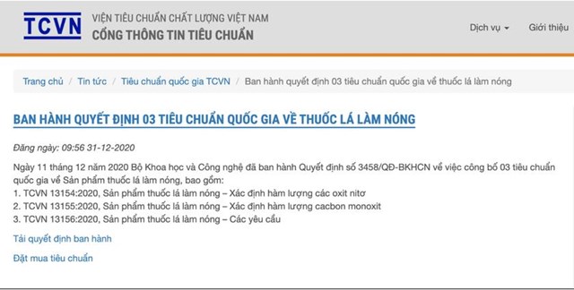 3 ti&ecirc;u chuẩn quốc gia về TLLN do VSQI, Bộ Khoa học v&agrave; C&ocirc;ng nghệ c&ocirc;ng bố. Ảnh: VSQI