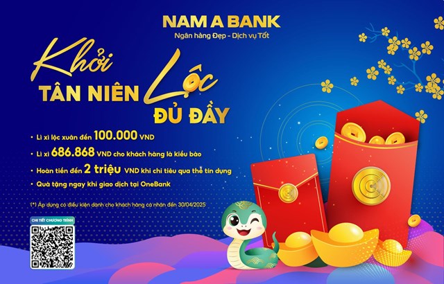 Nam A Bank triển khai chương trình lì xì đầu xuân 2025 với tổng ưu đãi hơn 4 tỷ đồng