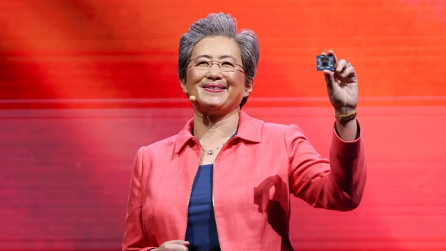 Lisa Su, chủ tịch kiêm giám đốc điều hành của AMD phát biểu khai mạc tại Computex 2024, triển lãm công nghệ hàng đầu của Đài Loan, tại Đài Bắc vào ngày 3 tháng 6 năm 2024 (Ảnh: Getty Images)