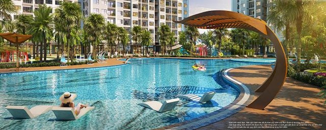 Hồ bơi ngo&agrave;i trời phong c&aacute;ch resort Mỹ - đặc quyền của cư d&acirc;n GS1 n&oacute;i ri&ecirc;ng v&agrave; The Miami n&oacute;i chung &nbsp;