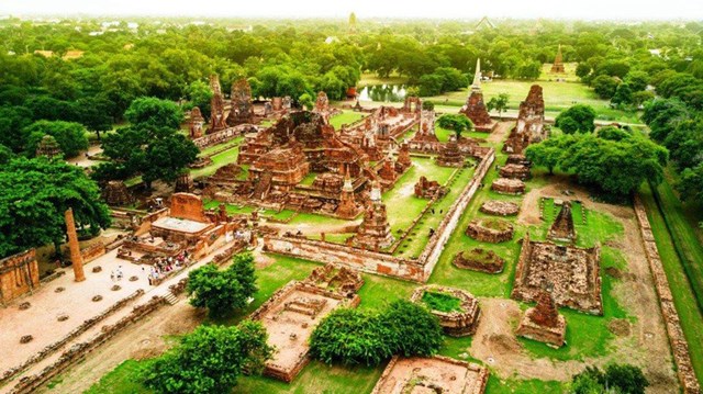 Phế t&iacute;ch cố đ&ocirc; Ayutthaya.