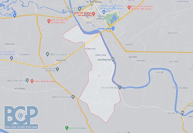 Bản đồ vệ tinh khu vực&nbsp;x&atilde; Đồng Sơn, th&agrave;nh phố Bắc Giang.