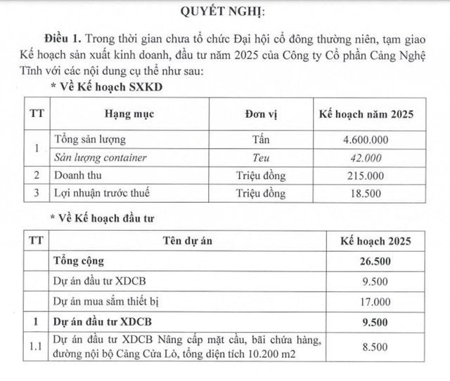 Cảng Nghệ Tĩnh (NAP) đặt mục ti&#234;u l&#227;i sau thuế năm 2025 đạt 18,5 tỷ đồng - Ảnh 1