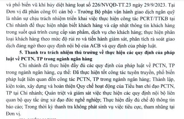 Thanh tra Ng&#226;n h&#224;ng Nh&#224; nước ph&#225;t hiện hạn chế, thiếu s&#243;t trong hoạt động cho vay tại ng&#226;n h&#224;ng ACB chi nh&#225;nh Nghệ An - Ảnh 4