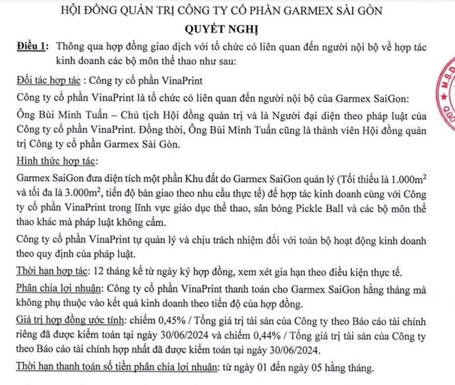 Bức tranh t&#224;i ch&#237;nh phủ m&#224;u x&#225;m, Garmex S&#224;i G&#242;n (GMC) cho thu&#234; đất l&#224;m s&#226;n pickleball - Ảnh 1