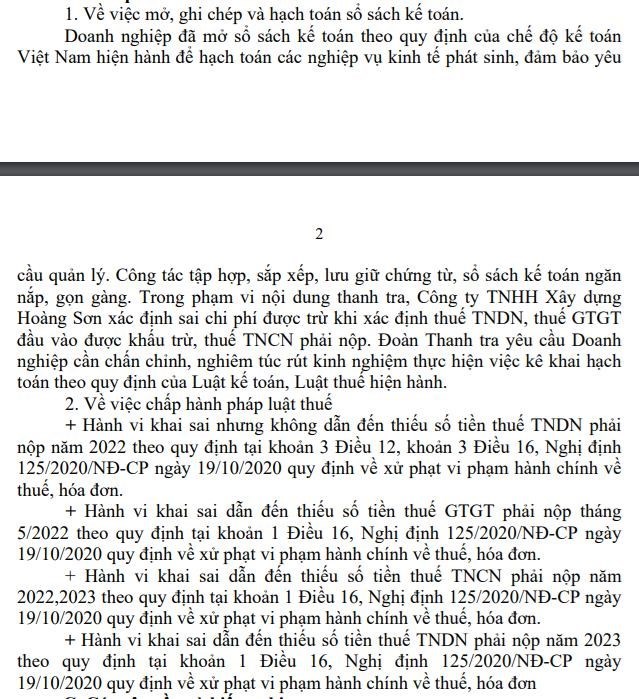 C&#244;ng ty TNHH X&#226;y dựng Ho&#224;ng Sơn của doanh nh&#226;n Huỳnh Cận kinh doanh li&#234;n tục thua lỗ trước khi bị Cục thuế L&#224;o Cai xử phạt h&#224;ng loạt sai phạm - Ảnh 1