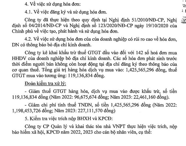 Vi phạm thuế, C&#244;ng ty Quản l&#253; v&#224; khai th&#225;c t&#242;a nh&#224; VNPT bị phạt v&#224; truy thu gần 2,7 tỷ đồng - Ảnh 3