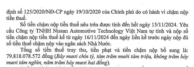 Cục Thuế H&#224; Nội phạt v&#224; truy thu C&#244;ng ty TNHH Nissan Automotive Technology Việt Nam gần 80 tỷ đồng - Ảnh 4