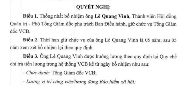 Vietcombank (VCB) c&#243; t&#226;n Tổng gi&#225;m đốc - Ảnh 1