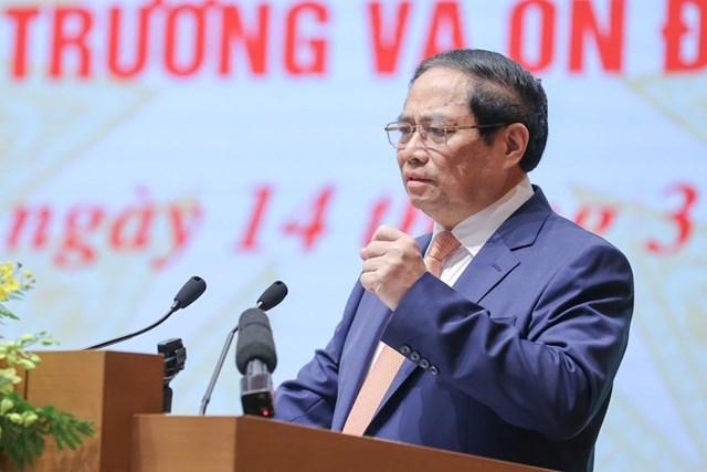 Thủ tướng Phạm Minh Ch&iacute;nh ph&aacute;t biểu kết luận tại Hội nghị (Ảnh: VGP).