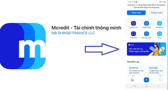 H&igrave;nh ảnh logo Mcredit v&agrave; App Mcredit - T&agrave;i ch&iacute;nh th&ocirc;ng minh