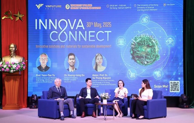 Quỹ VinFuture phối hợp c&ugrave;ng Trường Đại học Sư phạm &ndash; Đại học Đ&agrave; Nẵng tổ chức hội thảo InnovaConnect, mở rộng chương tr&igrave;nh cầu nối khoa học ra to&agrave;n quốc. Ảnh: BTC.