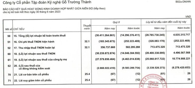 Kết quả kinh doanh qu&yacute; II/2023 của TTF