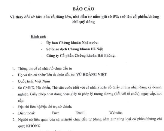 Xuất hiện 2 cổ đ&#244;ng lớn nắm giữ 40% vốn tại Chứng kho&#225;n Hải Ph&#242;ng (HAC)  - Ảnh 1