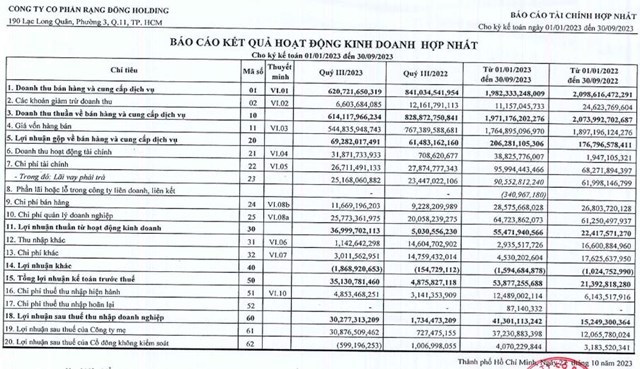 Rạng Đ&#244;ng Holding (RDP) b&#225;o l&#227;i gấp 42 lần c&#249;ng kỳ trong qu&#253; III/2023 - Ảnh 1