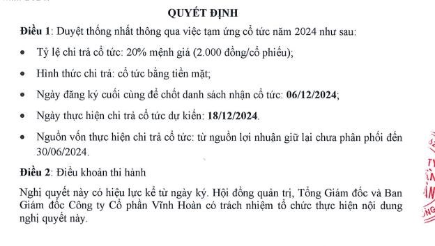 Kết quả kinh doanh qu&#253; III khởi sắc, Vĩnh Ho&#224;n (VHC) dự chi gần 449 tỷ đồng trả cổ tức - Ảnh 1