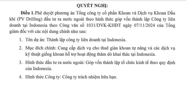 PV Drilling (PVD) r&#243;t 280.000 USD th&#224;nh lập c&#244;ng ty li&#234;n doanh tại Indonesia - Ảnh 1