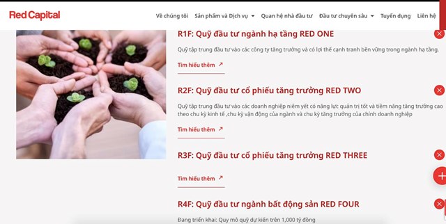 C&ocirc;ng ty c&ograve;n giới thiệu th&ecirc;m Quỹ Đầu tư Ng&agrave;nh bất động sản Red Four (RF4)