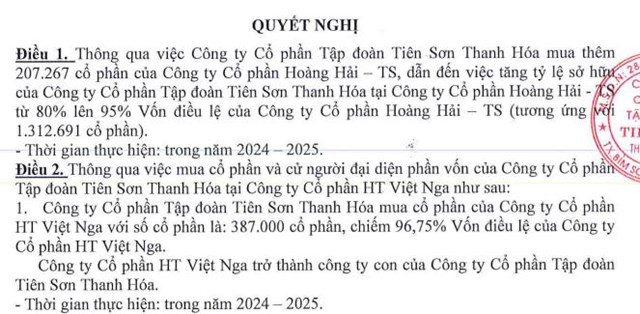 Tập đo&#224;n Ti&#234;n Sơn Thanh H&#243;a (AAT) n&#226;ng sở hữu c&#244;ng ty con l&#234;n 95% vốn - Ảnh 1