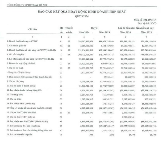 Vừa mới b&#225;o l&#227;i qu&#253; III/2024, Dệt may H&#224; Nội Hanosimex (HSM) bị phạt v&#224; truy thu thuế gần 383 triệu đồng - Ảnh 3