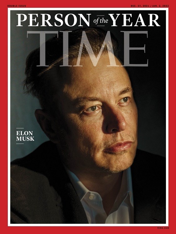 Tỷ ph&uacute; Elon Musk được tạp ch&iacute; Time chọn l&agrave; Nh&acirc;n vật của năm 2021.