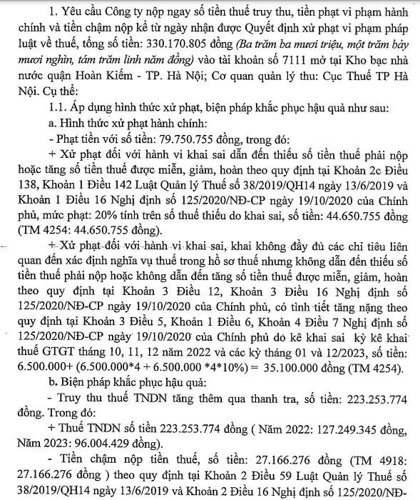 Vướng h&#224;ng loạt vi phạm về thuế, C&#244;ng ty M&#225;y tĩnh Vĩnh Xu&#226;n bị phạt v&#224; truy thu thuế hơn 330 triệu đồng - Ảnh 4