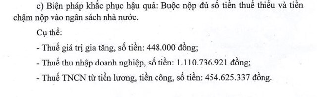 Khai sai thuế, Than H&#224; Tu - Vinacomin (THT) bị phạt v&#224; truy thu thuế gần 2 tỷ đồng - Ảnh 2