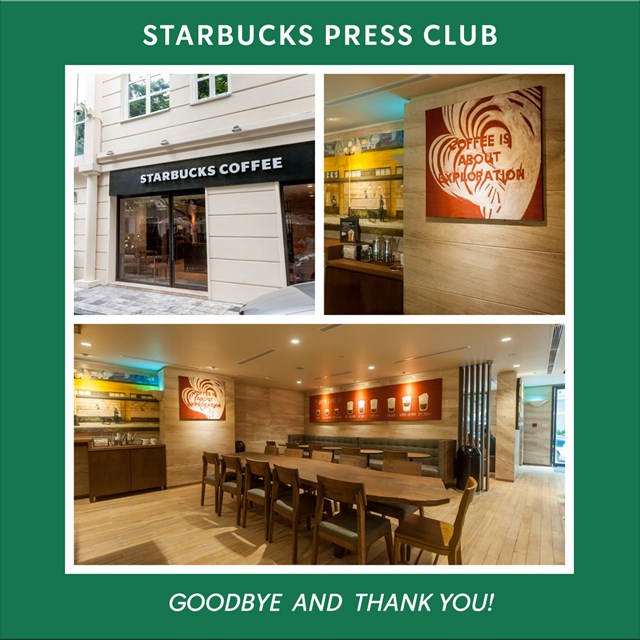 Starbucks Press Club th&ocirc;ng b&aacute;o đ&oacute;ng cửa từ ng&agrave;y 27/12. (Ảnh:&nbsp;Starbucks Vietnam).