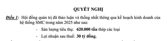 Đầu tư Thương mại SMC (SMC) đặt mục ti&#234;u l&#227;i sau thuế 30 tỷ đồng trong năm 2025 - Ảnh 1