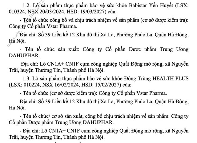 Tạm dừng lưu th&#244;ng loạt sản phẩm do C&#244;ng ty Dược phẩm Trung ương DAHUPHAR sản xuất - Ảnh 2