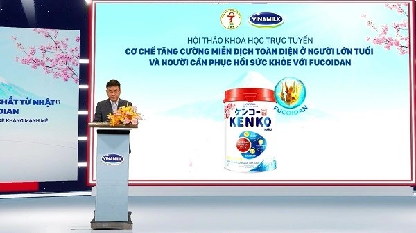 Đại diện đơn vị tài trợ Công ty Cổ phần Sữa Việt Nam (Vinamilk) phát biểu