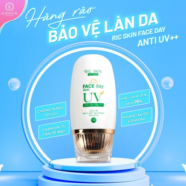 Bảo Vệ V&#224; Nu&#244;i Dưỡng L&#224;n Da Mỗi Ng&#224;y Với Kem chống nắng RicSkin Face Day Anti UV ! - Ảnh 2